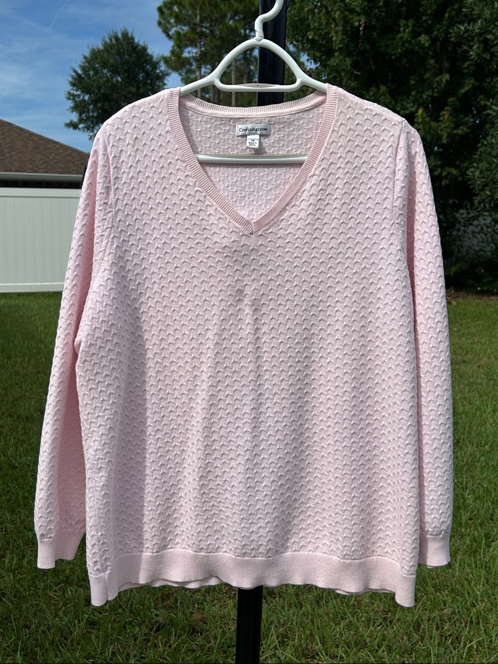 Croft&Barrow 1X light pink cotton sweater